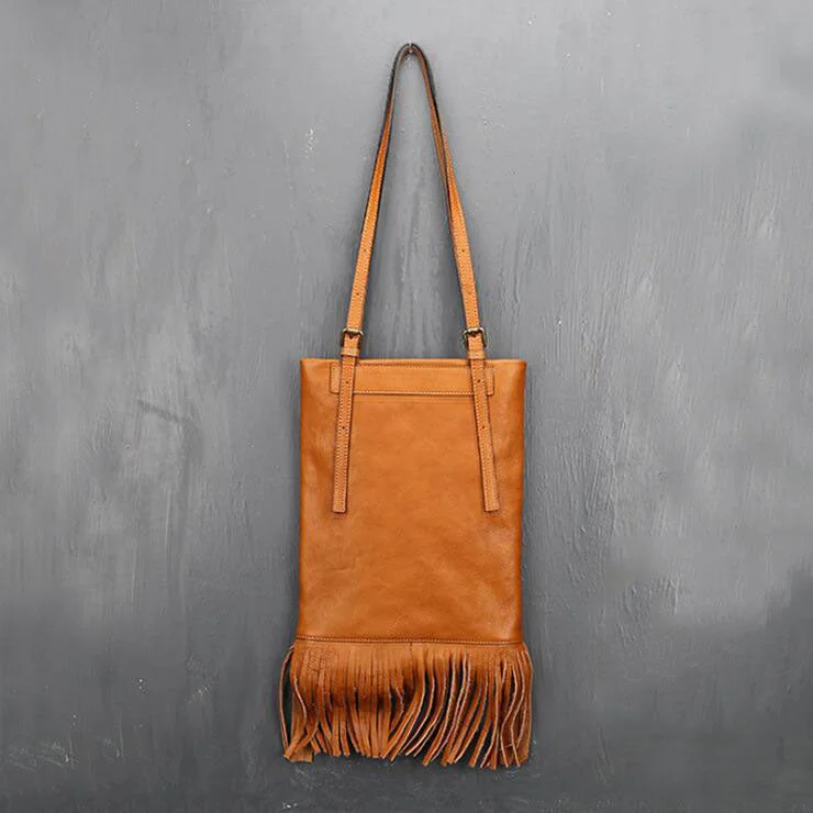 Western Womens Leather Hobo Tote Bag Handbags Shoulder Purse With Fringe