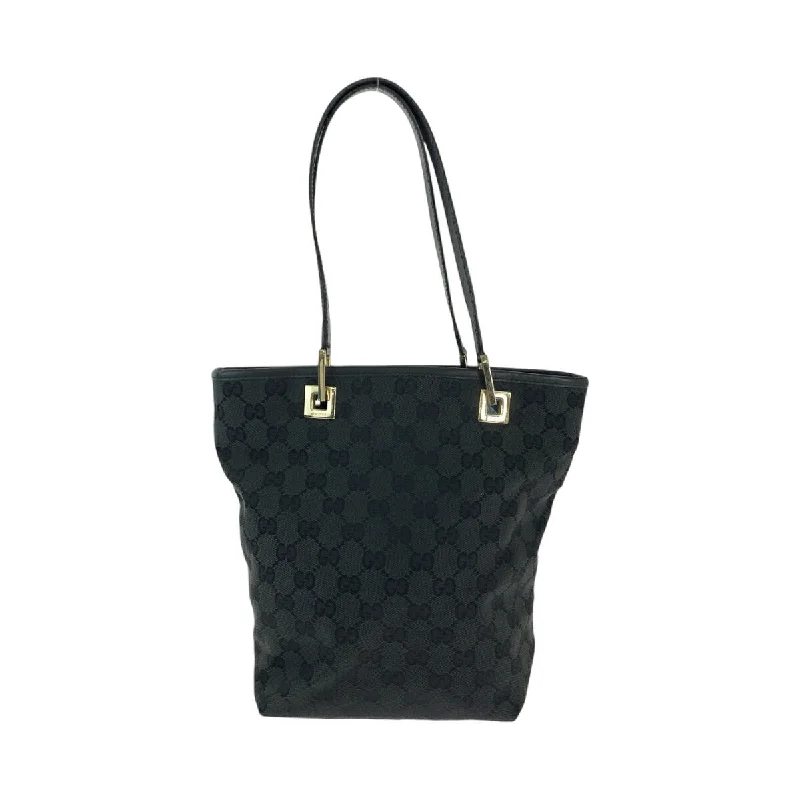 Gucci GG Canvas Tote Bag Black Gold Hardware