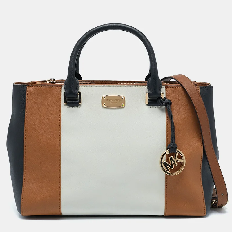 Michael Kors Tricolor Leather Double Zip Colorblock Tote