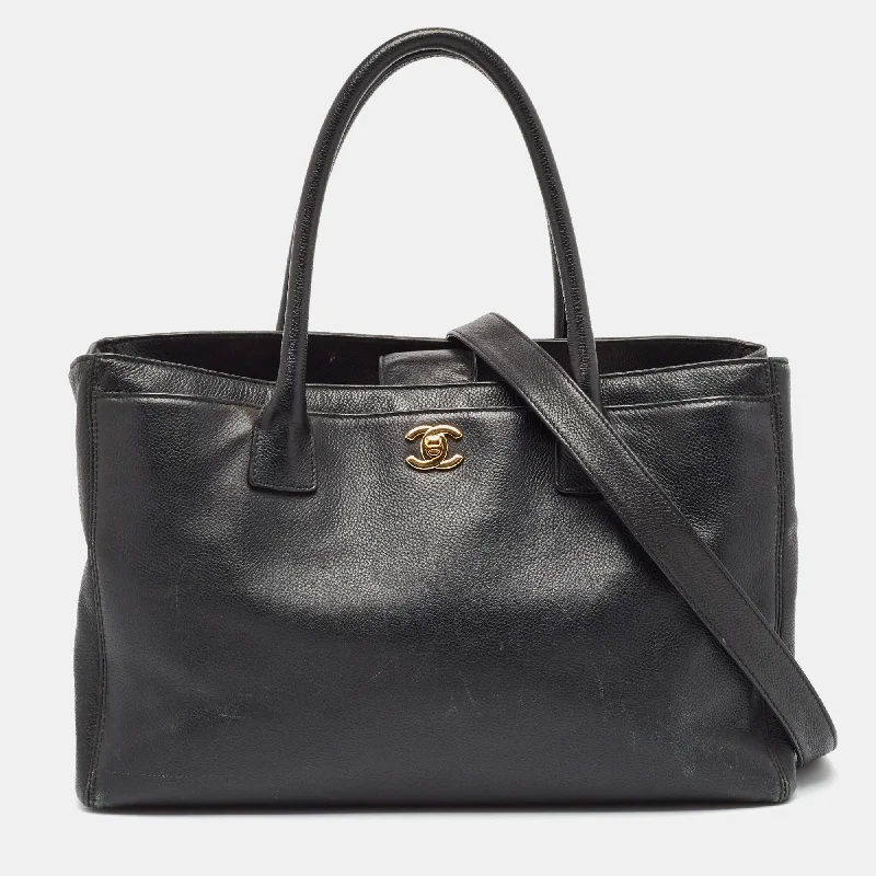 Chanel Black Caviar Leather Large Cerf Executive Tote