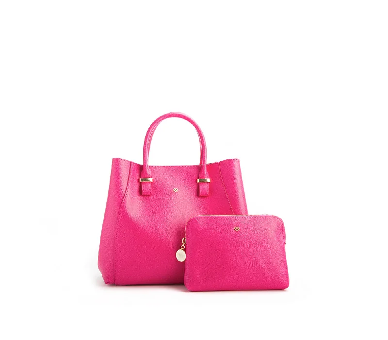 Jane - Hot Pink Vegan Leather Satchel