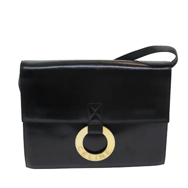 Céline Logo Du Cercle  Leather Shoulder Bag (Pre-Owned)