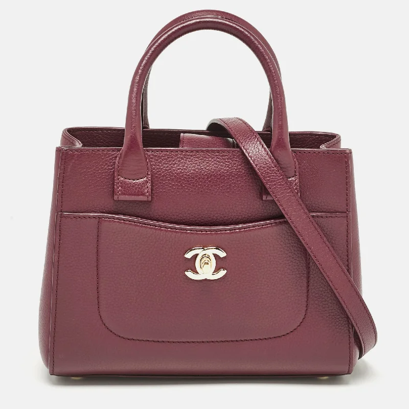 Chanel Burgundy Leather Mini Neo Executive Shopping Tote