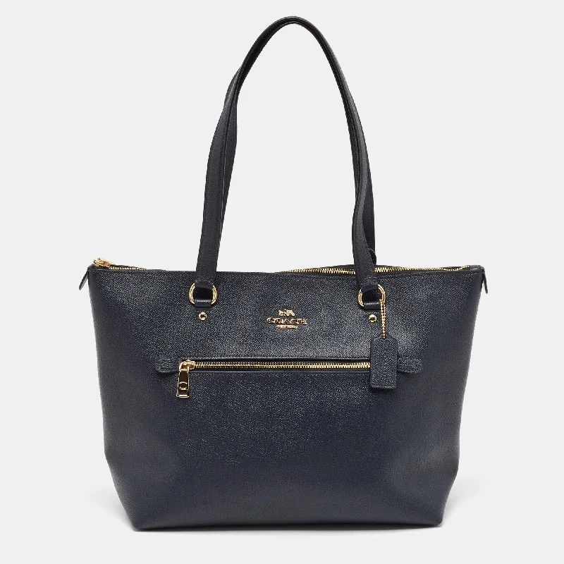 Coach Navy Blue Leather Gallery Tote