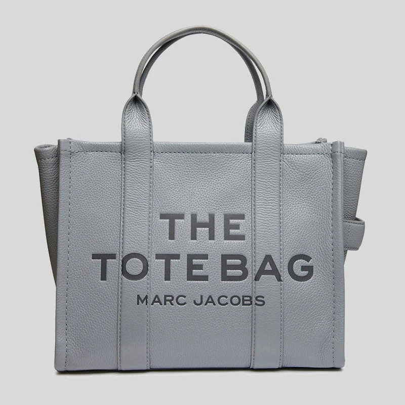 MARC JACOBS The Leather Medium Tote Bag Wolf Grey H004L01PF21