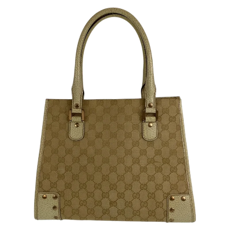 Gucci GG Canvas Leather Tote Bag