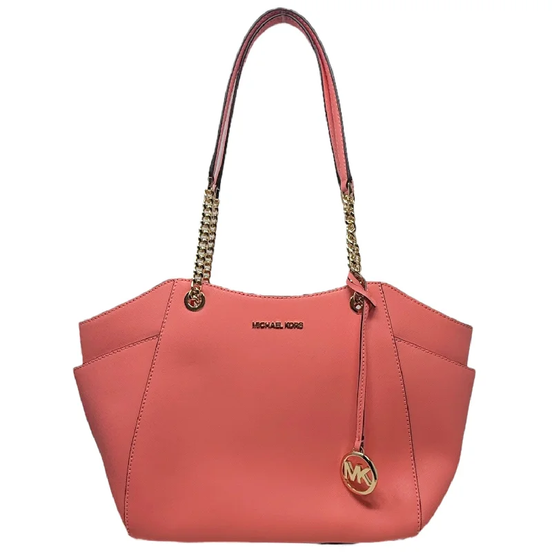 Jet Set Saffiano Leather Shoulder Bag By Michael By Michael Kors In Grapefruit, Size: Medium