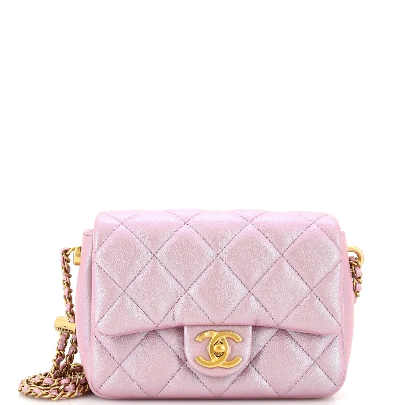 My Perfect Adjustable Chain Flap Bag Quilted Iridescent Caviar Mini