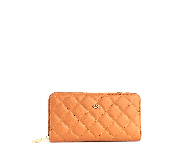 Uptown Quilted - Tan Zipper Wallet