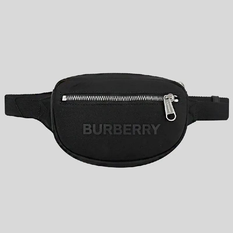 BURBERRY Cannon Branded Nylon Belt/Crossbody Bag Black 80528871