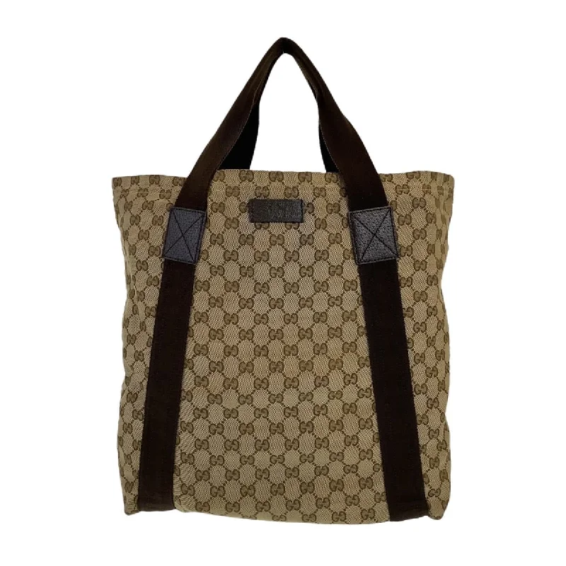 Gucci GG Canvas Brown Beige Tote Bag