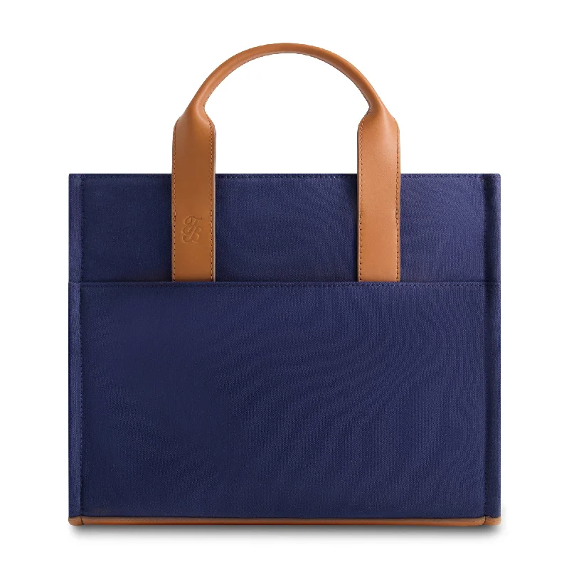 Solid Canvas Medium Tote with Leather Trim