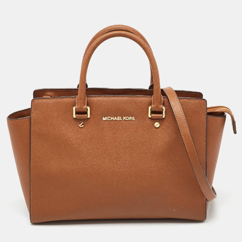 Michael Kors Brown Leather Large Selma Tote