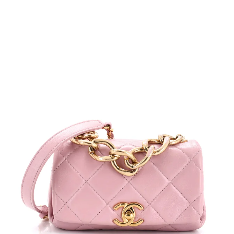 Color Match Flap Bag Quilted Lambskin Mini