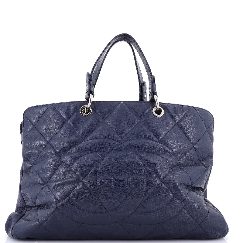 Timeless CC Soft Zip Tote Quilted Caviar XL