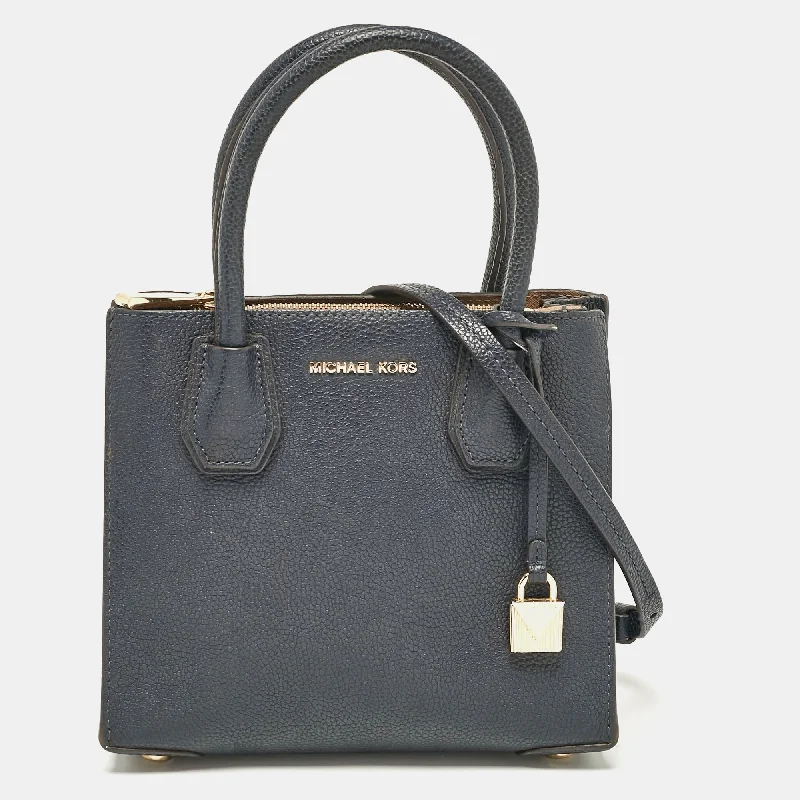 Michael Kors Navy Blue Leather Small Mercer Tote