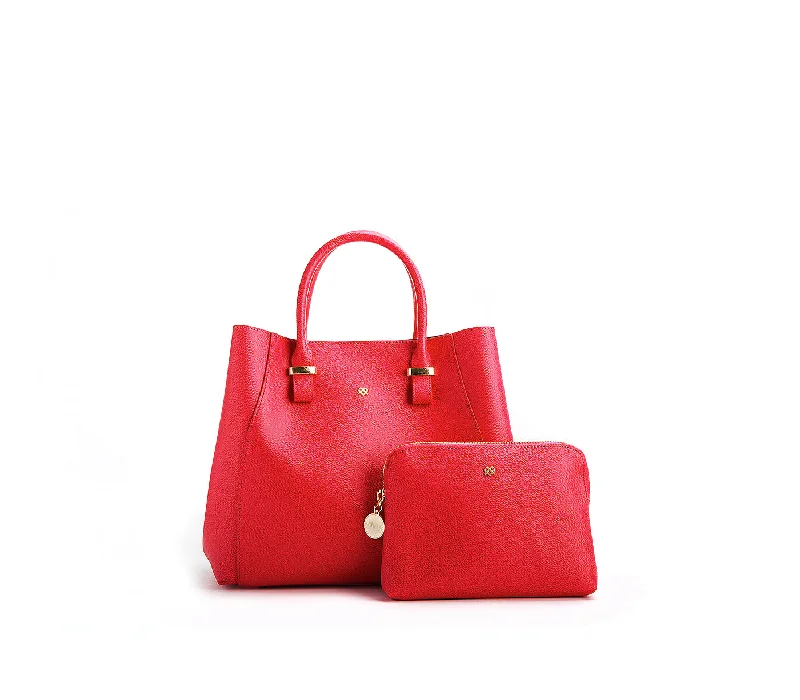 Jane - Red Vegan Leather Satchel