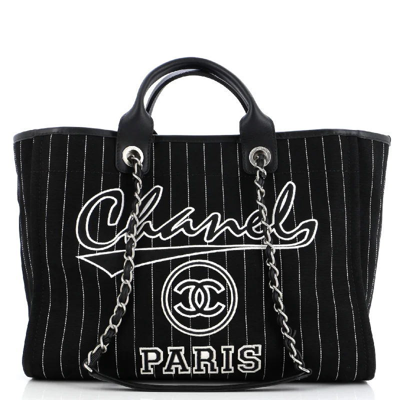 Deauville Tote Pinstripe Cotton Medium