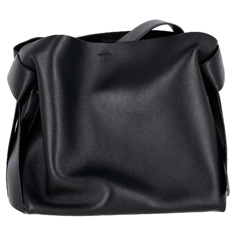 Acne Studios Musubi Midi Shoulder Bag in Black Leather