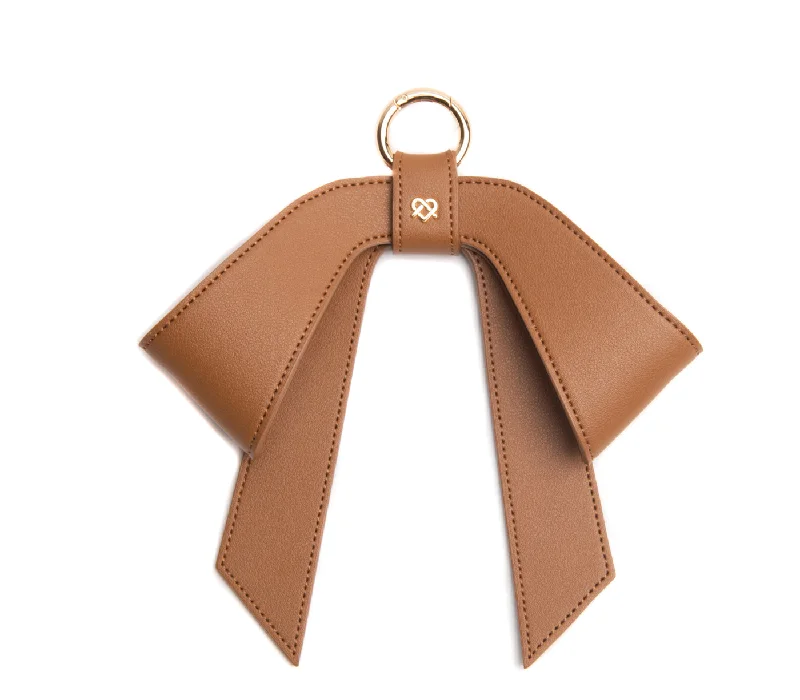 Cottontail Bow - Tan Leather Bag Charm