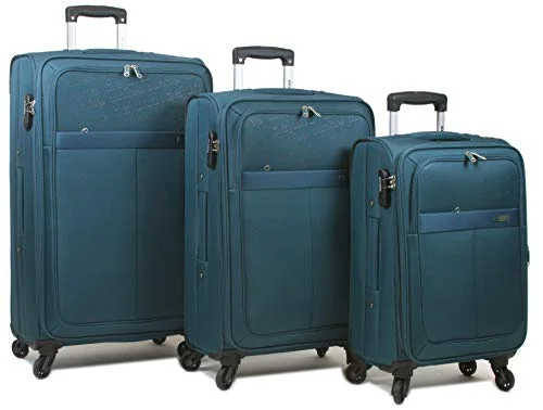 Dejuno Tuscany 3-Piece Lightweight Spinner Luggage Set-Green