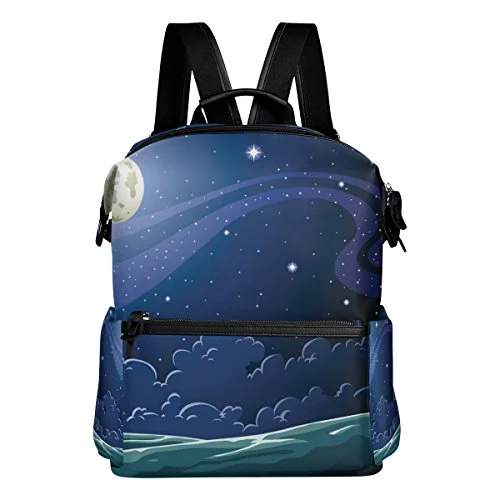 Colourlife Starry Night Stylish Casual Shoulder Backpacks Laptop School Bags Travel Multipurpose