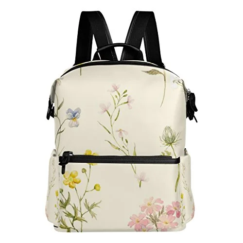 Colourlife Elegant Floral Pattern Stylish Casual Shoulder Backpacks Laptop School Bags Travel