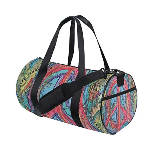 Hippie BestTravel Duffle Bag Sports Luggage with Backpack Tote Gym Bag for Man and Women