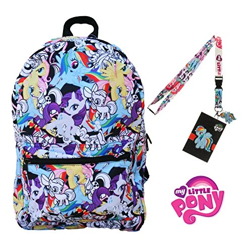 My Little Pony Backpack With Lanyard And Keychain Charm (Draw Art Version)