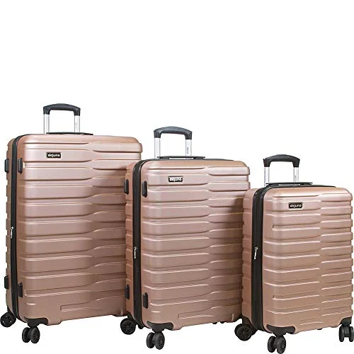 Dejuno Cortex Lightweight 3-Piece Hardside Spinner Luggage Set-Rose Gold