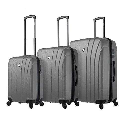 Mia Toro Italy Nicosia Hardside Spinner Luggage 3pc Set-Silver