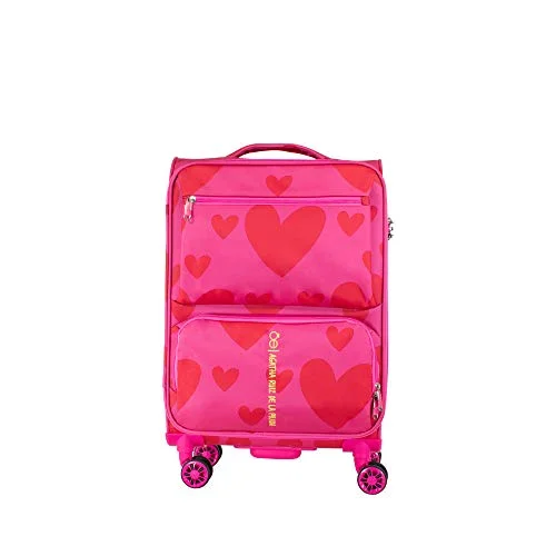 Cloe by Agatha Ruiz de la Prada Checked Medium 24" inch Luggage with 360º-spinner wheels in Magenta Color