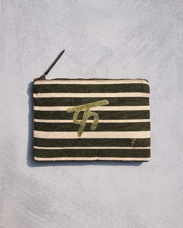 Alphabet F Pouch - Olive Night