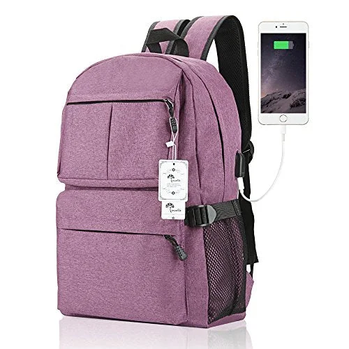 Laptop Backpack, Winblo 15 15.6 Inch College Backpack With Usb Charging Port Light Weight Travel