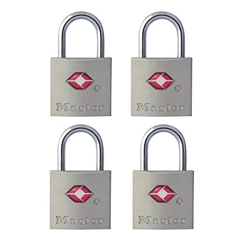 Master Lock 4683Q Keyed TSA Approved Luggage Lock, 7/8 in. Wide, 4-Pack