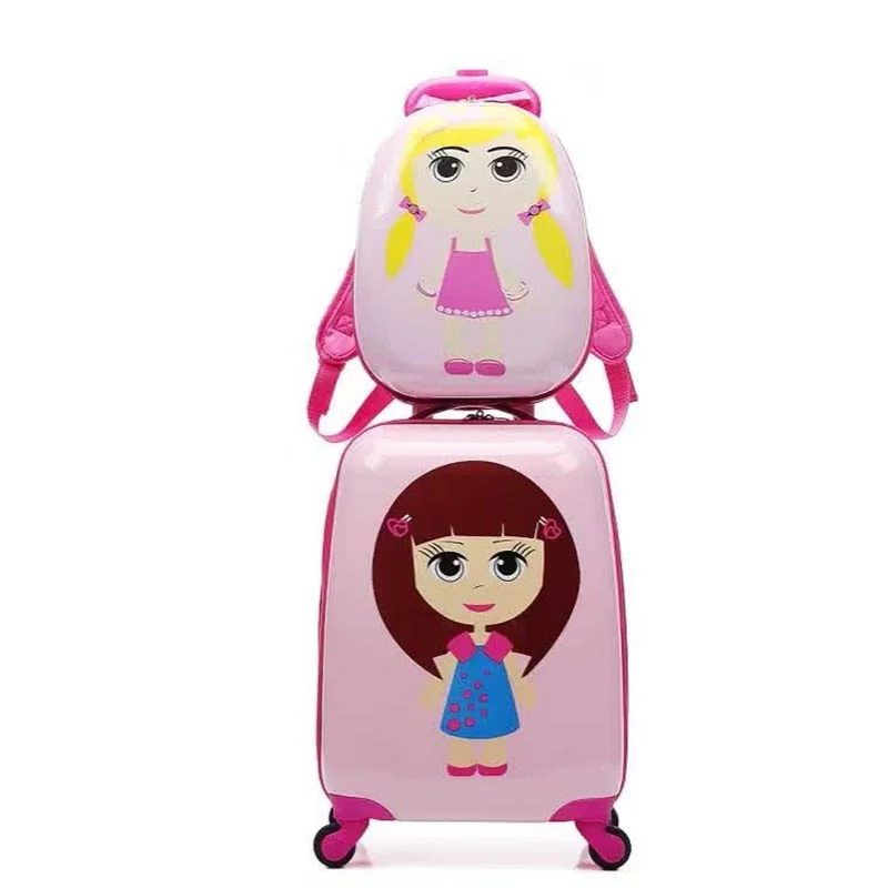 Letrend Girls Cartoon Suitcases Wheel Cute Kids Rolling Luggage Set Spinner Trolley Children Travel