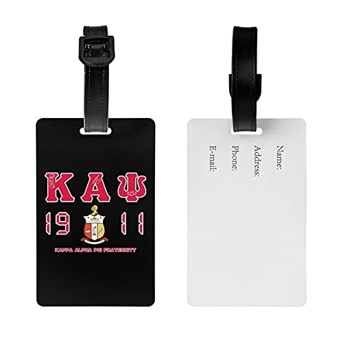 ZHUOBAIL Ka-pp_a A_lp-ha Ps-i 1911 KAP Fraternity Nupes PVC Luggage Tag Name ID Labels Travel Bag Suitcase Tags Suitcase Identifiers 3.3X2.1 inch