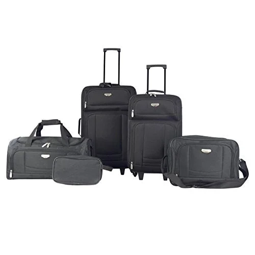 Traveler'S Club Luggage Tuscany 5-Piece Softside Value, Black Luggage Set One Size 2