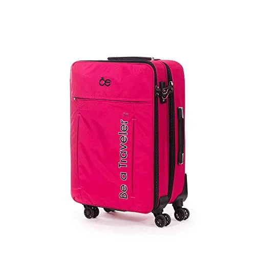 Cloe Checked Medium 24 inch Water-Resistant Luggage with 360º-spinner wheels in Magenta Color