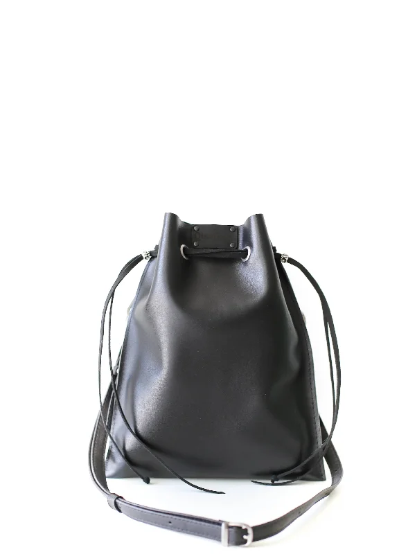 Black Leather Pouch Bag