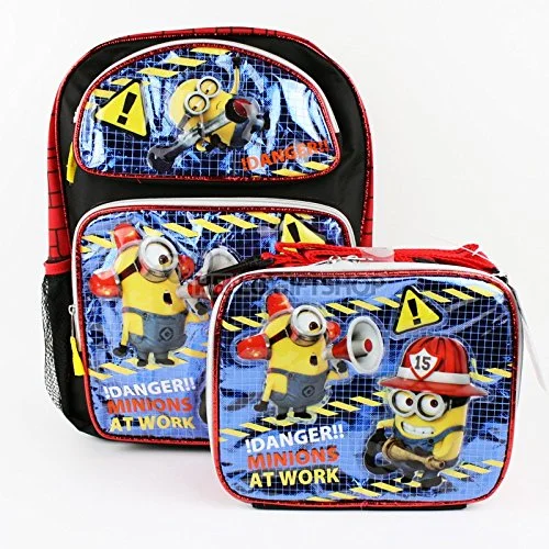 Despicable Me Minions At Work Glitter Boys And Girls School Backpack With Lunch Bag Set