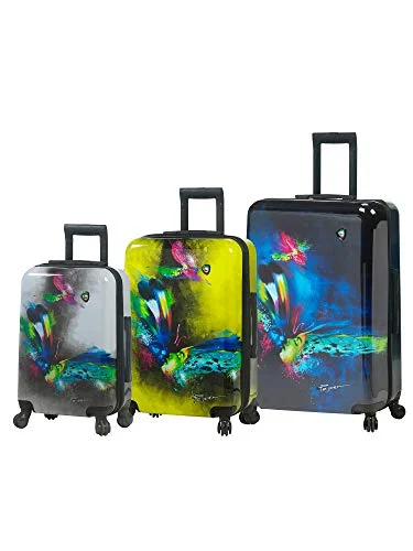 Mia Toro Italy Prado-Butterfly Kiss Hardside Spinner Luggage 3 Piece Set, Pbk