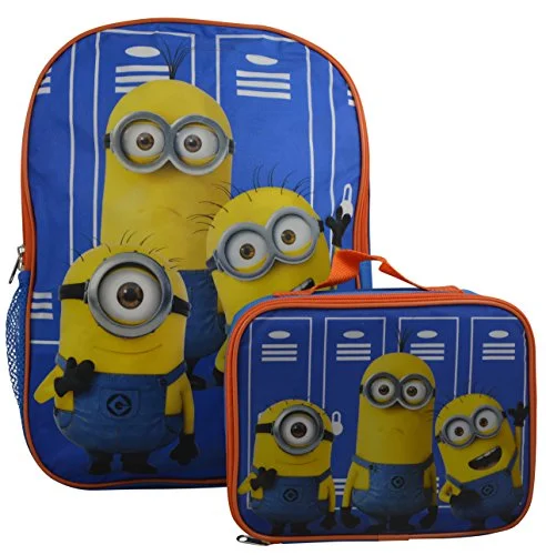 Despicable Me Minions Kids Set Of 16" Backpack And Minions Insulated Lunch Bag