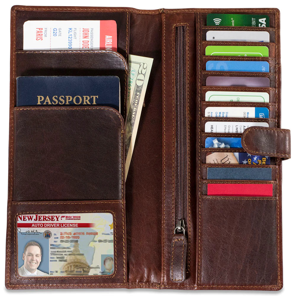 Jack Georges Leather RFID Voyager Travel Wallet- 7729