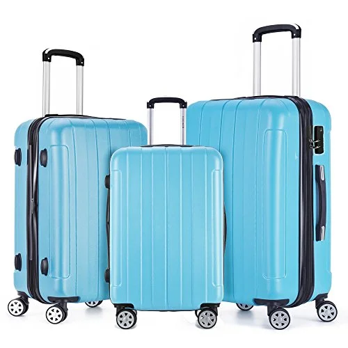 Fochier 3 Piece Expandable Spinner Luggage Set Lightweight Suitcase