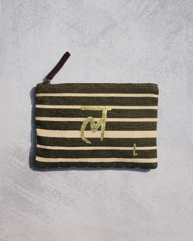 Alphabet L Pouch - Olive Night