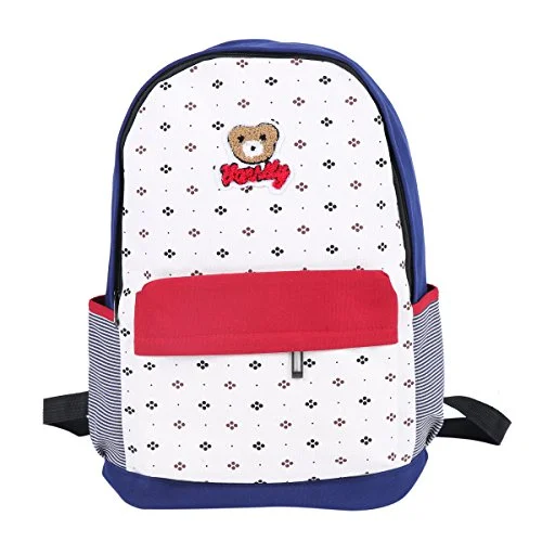 Damara Womens Lovely Bear Paw Print School Backpack,Blue