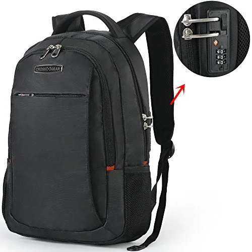 Crossgear Anti Theft Backpack With Lock Business Student Bag Slim Fits 15.6 Inch Laptops Cr-9002Bk