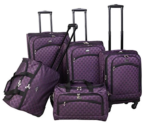 American Flyer Madrid 5-Piece Spinner Luggage Set Blue