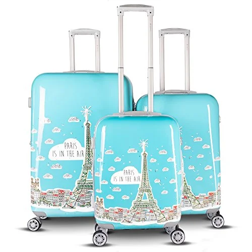 Gabbiano Paris Collection 3-Piece Expandable Hardside Spinner Set (Teal)